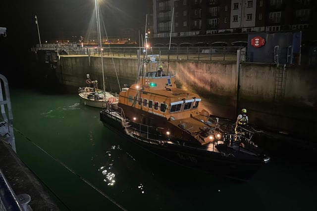 Eastbourne RNLI's first rescue on Monday, September 18