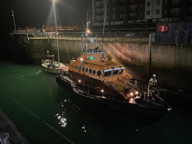 Eastbourne RNLI's first rescue on Monday, September 18
