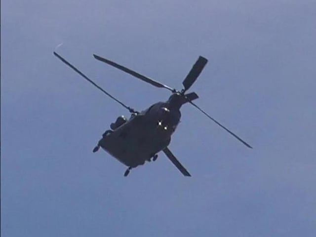 The Chinook helicopter could be seen in Eastbourne