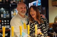 Davina McCall with The Dolphin landlord Liam Barham. Photo: The Dolphin
