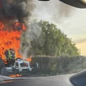 Tractor fire on the A29. Photo: contributed