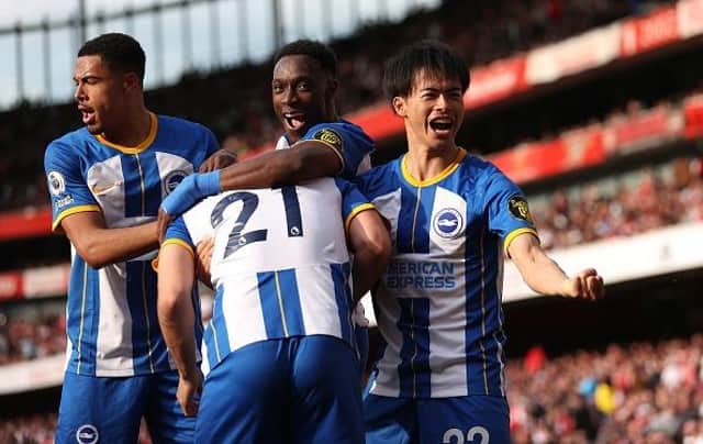 Deniz Undav of Brighton & Hove Albion after he scored the team's second goal during the Premier League victory at Arsenal