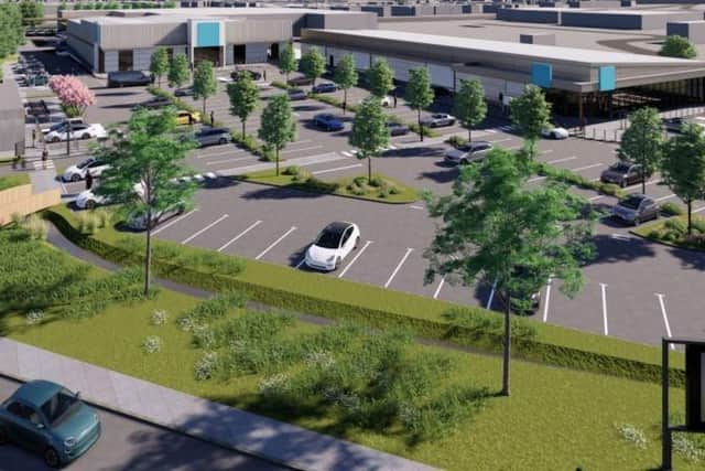 How the new multi-million-pound retail park could look on a site near Tesco's in Broadbridge Heath