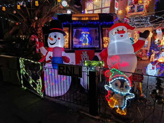 A wonderful lights display that has been going for years is raising money for the RNLI. Find it at 68 Bulkington Avenue, Worthing.