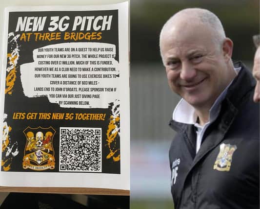Three Bridges and chairman Paul Faili are hoping to raise the funds for a 3G pitch