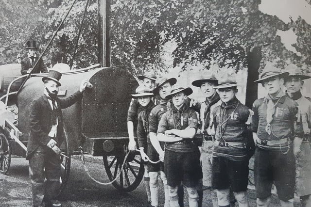 The Scouts' entry for the fancy dress procession as part of the King George VI Coronation celebrations