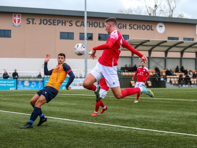 Action from Eastbourne Borough's 5-1 win at Slough Town in the National League South