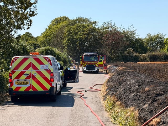 Firefighters from West Sussex Fire & Rescue Service have tackled a ‘fire in an open field’ in Nutbourne