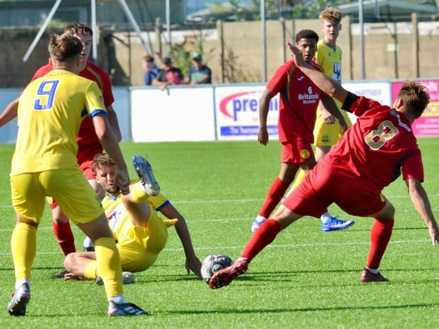 Lancing beat Newhaven 3-1 at Culver Road. Photographer Stephen Goodger caught the action