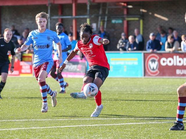 Action from Eastbourne Borough v Weymouth in the National League South:Eastbourne Borough v Weymouth