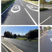 Clockwise, from top left, ‘after’ photos following resurfacing at: the B2133 Guildford Road, Loxwood, B1267 Spring Gardens, Southwick, A286 North Street, Midhurst, and the A29 Shripney Road in Bognor Regis