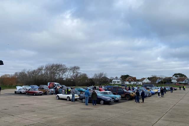 Car owners gather once a month at East Beach carpark for coffee