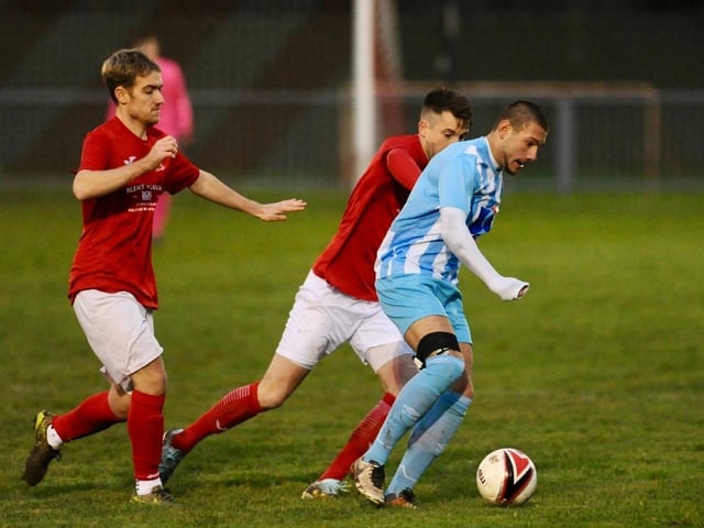 Action from Arundel FC's 2-1 win at home to Worthing United in the SCFL division one