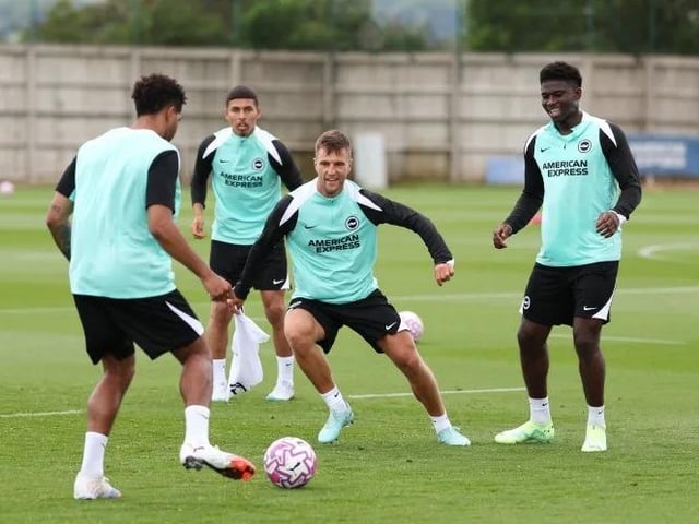Brighton defender Joel Veltman gets the run around