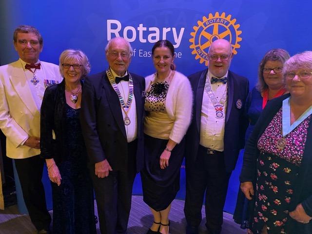 Photo eight: President Graham Marsden and invited guests, with MP Caroline Ansell in the centre.