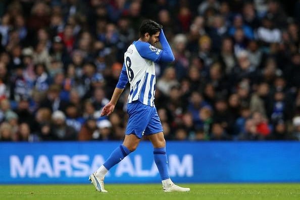 The midfielder has struggled for gametime this term and De Zerbi admitted he has had a number of stern words with the summer free-transfer arrival. It prompted rumours of January but he joined on a four-year contract and Albion remain short of options in central midfield. A loan move could be possible but expect him to stay and fight for his spot.