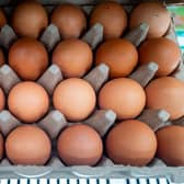 A number of eggs, supplied by a company based in Kyiv named Yasensvit Ltd and baring the product code 3UA1012066, have tested positive for Salmonella. Photo illustration by Brandon Bell/Getty Images