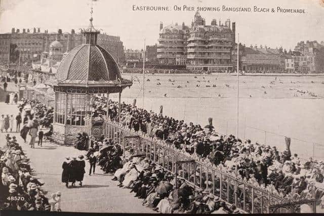 Close up on the bandstand from Pier and Bandstand August 1921.