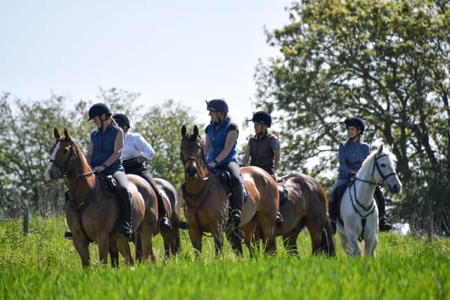A group of riders taking in the beautiful Sussex countryside
