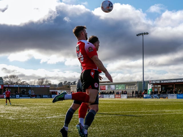 Action from Eastbourne Borough's 2-0 Ntional League South win against Slough Town at Priory Lane