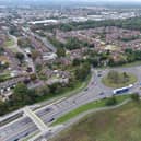 Aerial view of the A27 south of Chichester
