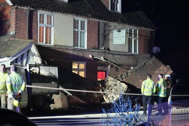 A landlady has described the moment a van collided with the wall of their village pub as resembling 'an earthquake'. Image: Eddie Mitchell