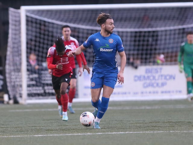 Action from Worthing's 2-0 National South win at Eastbourne Borough