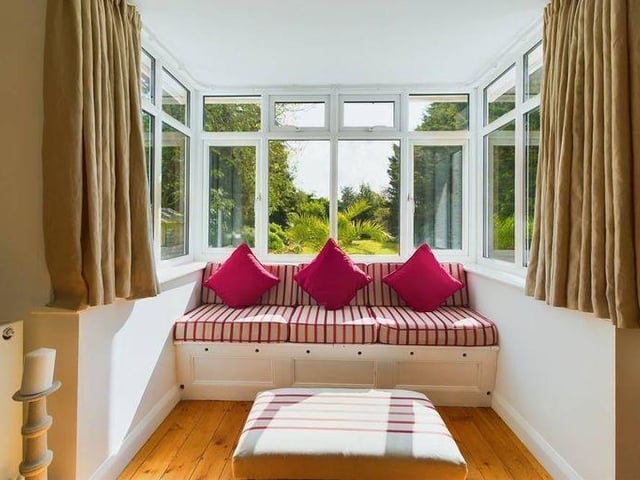 Bay window seating in the living room