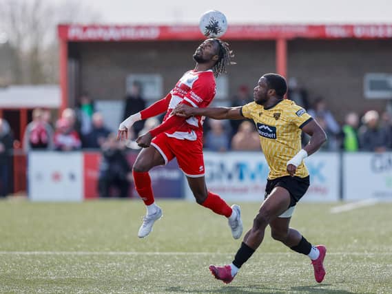 Action from Eastbourne Borough's 5-1 home loss to Maidstone in the National League South