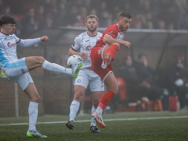 Eastbourne Borough take on Taunton Town in the fog - before the match was abandoned