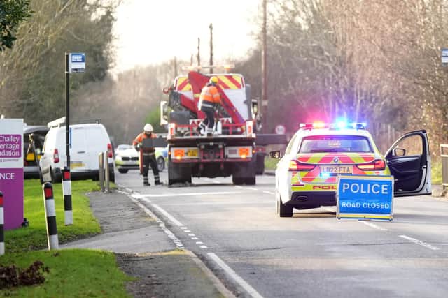 Sussex Police are appealing for witnesses to a serious collision that involved two cars and a pedestrian on the A272 at North Chailey on Monday, January 9. Photo: Eddie Mitchell