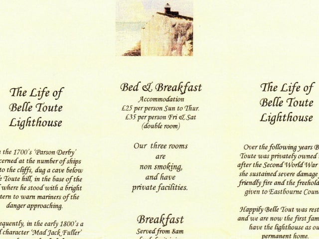 Brochure for Belle Tout as a B&B