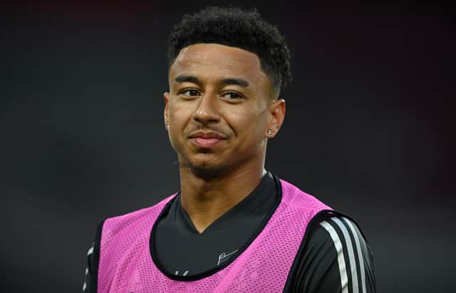 COLOGNE, GERMANY - AUGUST 09: Jesse Lingard of Manchester United looks on during a training session ahead of their UEFA Europa League Quarter Final match against FC Kobenhavn at RheinEnergieStadion on August 09, 2020 in Cologne, Germany. (Photo by Sascha Steinbach/Pool via Getty Images)