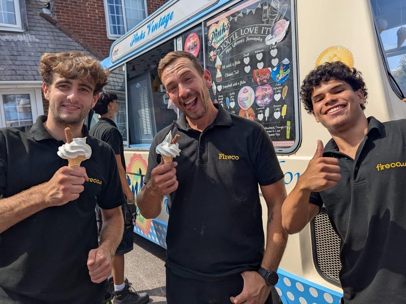 A team from Southwick-based Fireco was on site, so they were invited to tuck in