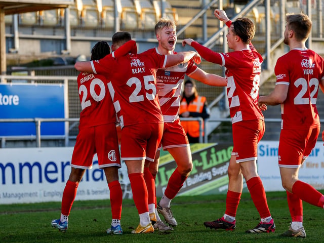 Action from Eastbourne Borough's 2-2 draw at Torquay United in National League South