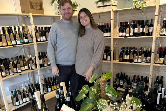 Robert and Beth Maynard, owners of Chanctonbury Wines which opened in Steyning last week
