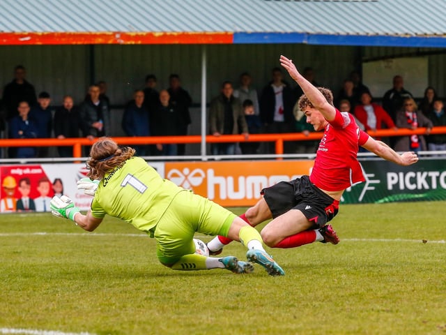 Action from Eastbourne Borough's defeat at Braintree in the National Lague South