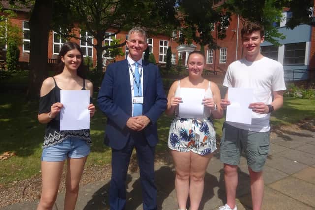 Students with their results (Credit: Collyer's)