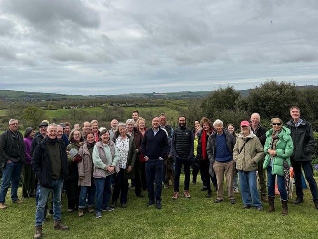 Andrew Griffith MP with Henfield residents fighting to halt 1,400 new homes being built in the village