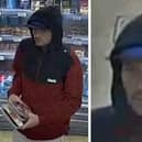 Sussex Police are working to identify the man in the images following a report of a robbery at the Co-op in Langley Parade