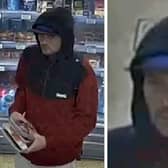 Sussex Police are working to identify the man in the images following a report of a robbery at the Co-op in Langley Parade