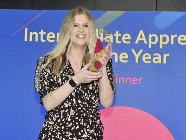Pictured is: Sienna Edmonson of Motor Marketing Ltd, winner of the Intermediate Apprentice of the Year award.
