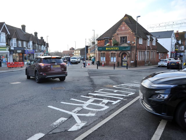 New traffic lights at the junction of Station Road, Church Road and Mill Road in Burgess Hill