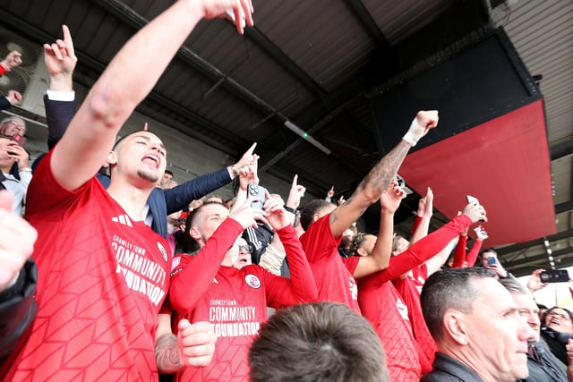 Chris Dyson Photography:Action and celebrations from Crawley Town's win over Grimsby, which clinched their League Two play-off place