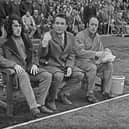 Brian Clough on the Brighton and Hove Albion FC bench (and yes it is an actual bench) during an FA Cup first round match against Walton and Hersham in November 1973. (Photo by Evening Standard/Hulton Archive/Getty Images)