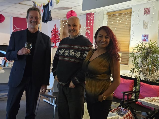 The fundraising event for Hope and Aid Direct took place at Rose Media Group in Highland House, Burgess Hill, on Tuesday, December 17