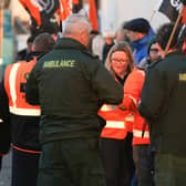 ROYAL SUSSEX COUNTY HOSPITAL - DAY OF STRIKE 6-2-23 ABULANCE AND NHS STRIKE TOGETHER 