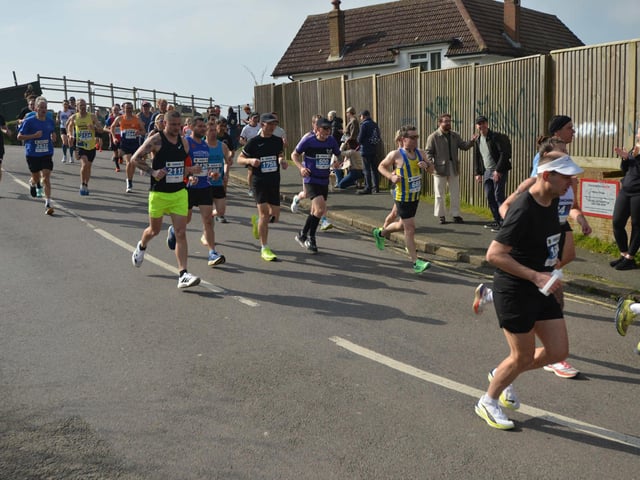 Action in the 2026 Hastings Half Marathon
