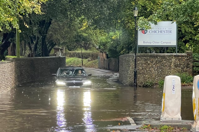 Flooding in Chichester: Pictures show parts of city submerged due to heavy rainfall