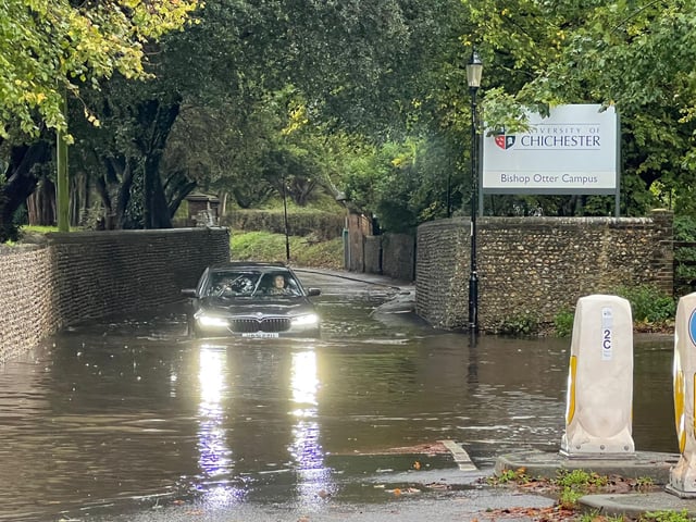 Flooding in Chichester: Pictures show parts of city submerged due to heavy rainfall